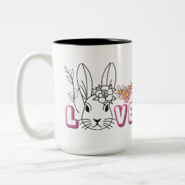 Café Em Dois Tons caneca de amor de coelhinho fofo