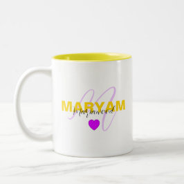Café Em Dois Tons Caneca de Amor Familiar com Nome & Inicial Moderna