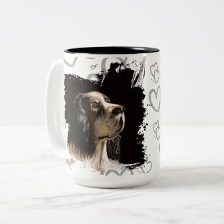 Café Em Dois Tons Caneca de amor por cães da raça Spaniel