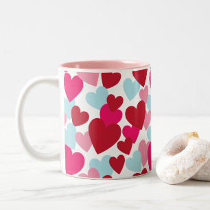 Café Em Dois Tons Caneca de Amor Rosa Vibrante