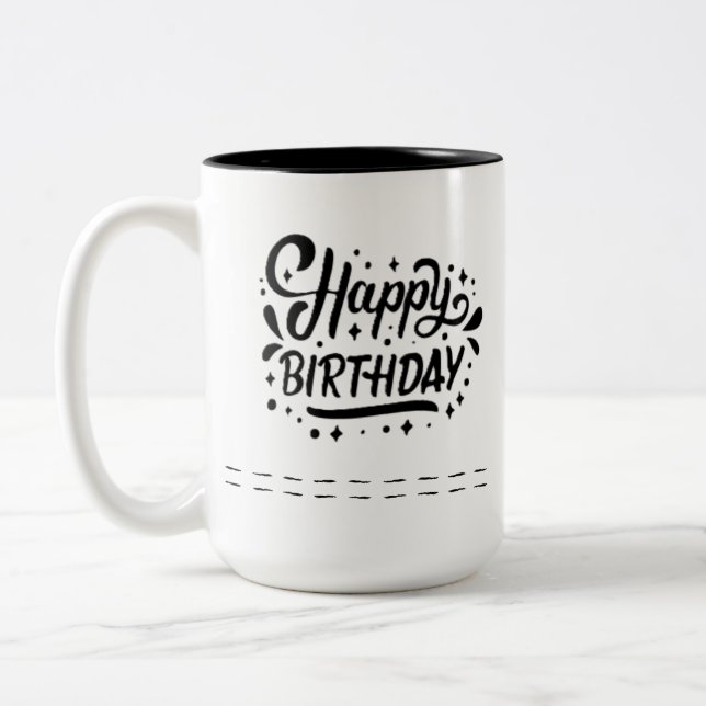 Café Em Dois Tons Caneca de Aniversário (Esquerda)