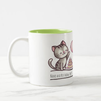 Café Em Dois Tons Caneca de Aniversário com Nome Personalizado para 