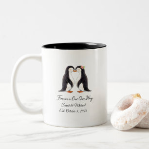 Café Em Dois Tons Caneca de Aniversário de Casamento Personalizada d
