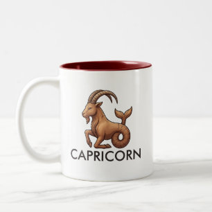 Café Em Dois Tons Caneca de Aniversário do Signo de Capricórnio Astr