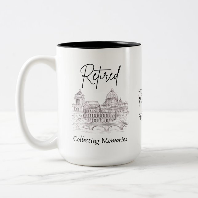 Café Em Dois Tons Caneca de Aposentadoria para Viajantes (Esquerda)