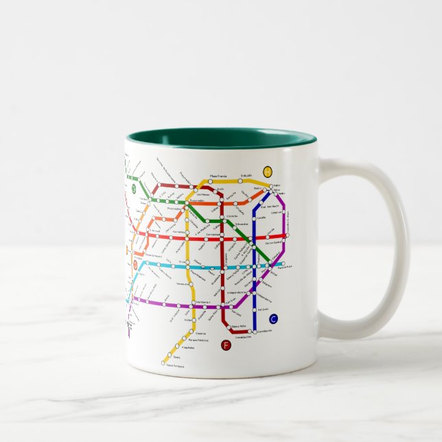 Café Em Dois Tons Caneca de Argentina dos buenos do metro (Direita)