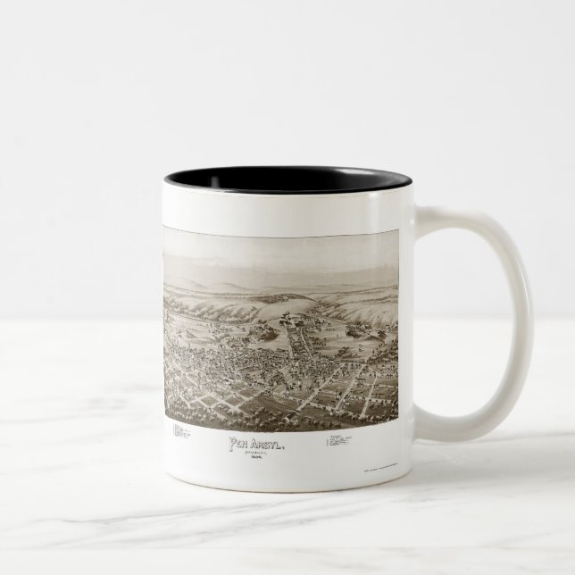 Café Em Dois Tons Caneca de Argyl 1894 da caneta (Direita)