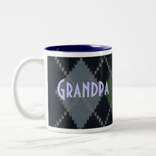 Café Em Dois Tons Caneca de Argyle do vovô