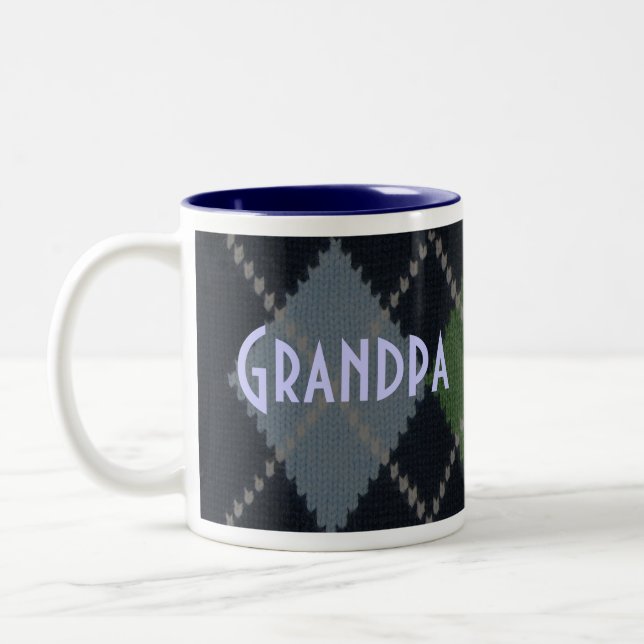 Café Em Dois Tons Caneca de Argyle do vovô (Esquerda)
