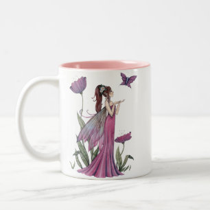 Café Em Dois Tons Caneca de arte de fantasia da borboleta fada papou
