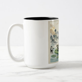 Café Em Dois Tons Caneca de Arte de Meditação Gautam Buddh - Dhamma