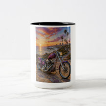 Caneca de Arte Mosaico Chopper Crimson Highway