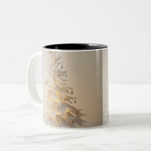 Café Em Dois Tons Caneca de Árvore de Natal