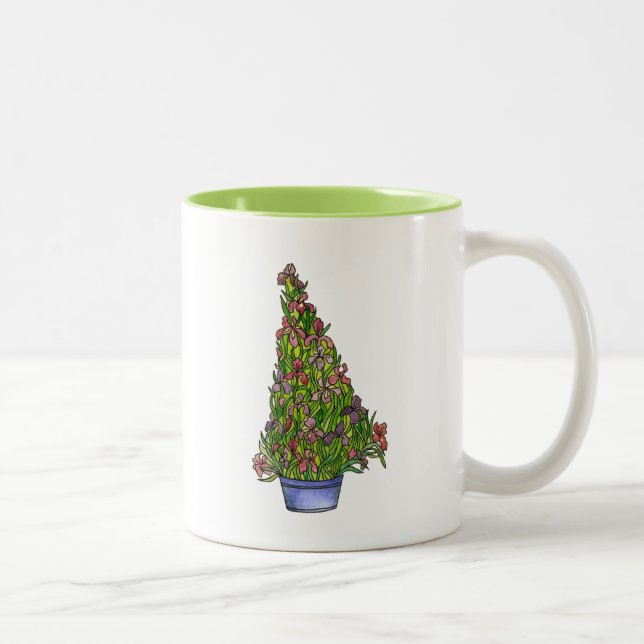 Café Em Dois Tons Caneca de árvore de Natal Iris (Direita)