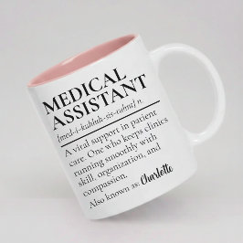 Café Em Dois Tons Caneca de Assistente Médico Personalizado Presente