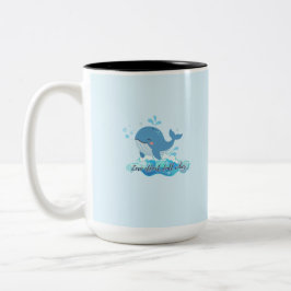 Café Em Dois Tons Caneca de Baleia do Oceano Fofa