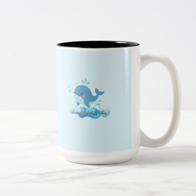 Café Em Dois Tons Caneca de Baleia do Oceano Fofa (Direita)