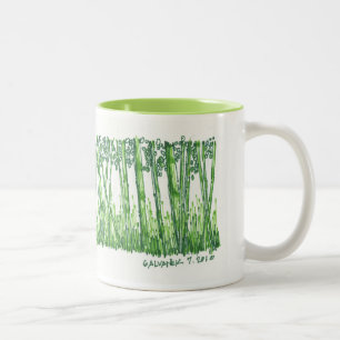 Café Em Dois Tons Caneca de bambu do esboço