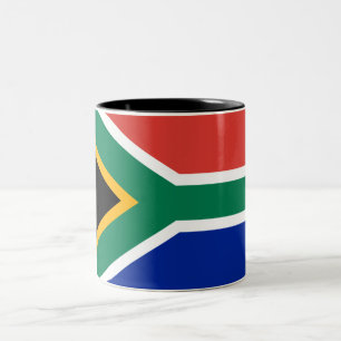 Café Em Dois Tons Caneca de bandeira da África do Sul