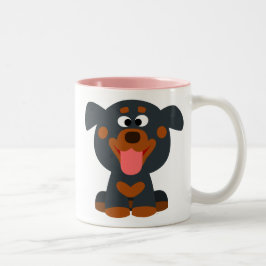 Café Em Dois Tons Caneca de Bebê Rottweiler Desenho Fofo