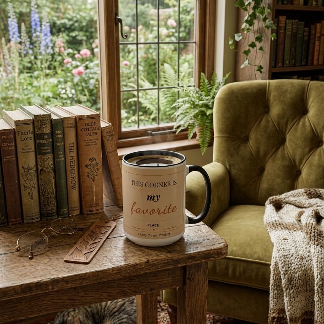 Café Em Dois Tons Caneca de Bebida Aconchegante Canto de Leitura (Criador carregado)