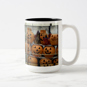 Café Em Dois Tons Caneca de Bebida Geada de Abóbora de Halloween/Out