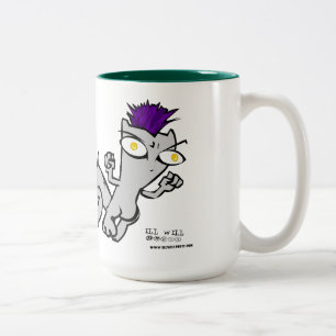 Café Em Dois Tons Caneca de Begley da loucura do esquilo do punk