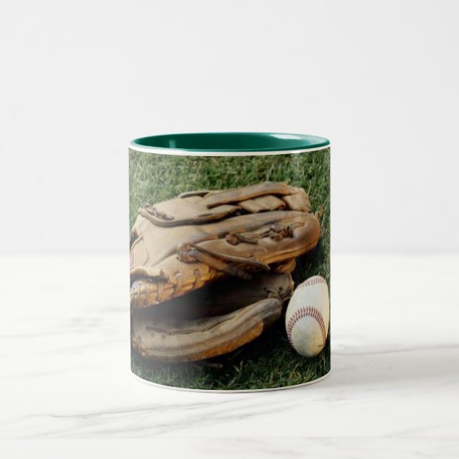 Café Em Dois Tons Caneca de Beisebol & Luvas (Centro)