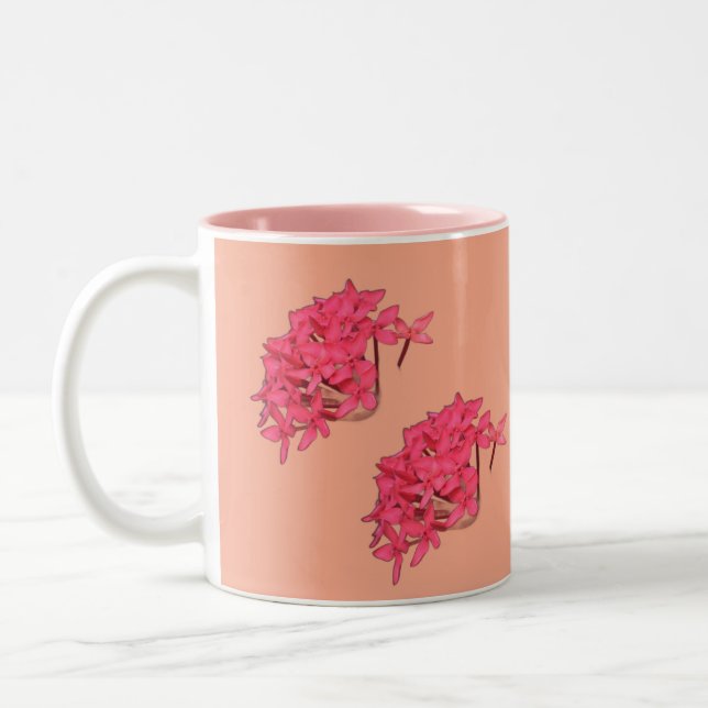 Café Em Dois Tons Caneca de Beleza Red Bloom - Onde Cada Golinho é u (Esquerda)