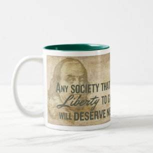 Café Em Dois Tons Caneca de Ben Franklin