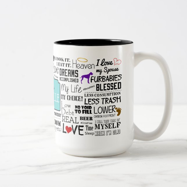 Café Em Dois Tons Caneca de Blissville Childfree (2-Toned) (Direita)