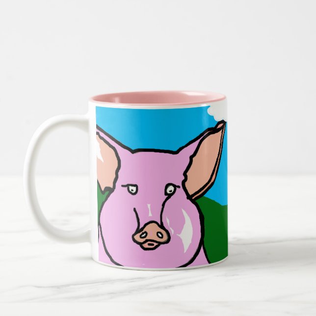 Café Em Dois Tons Caneca de BlueSkyPigs (Esquerda)