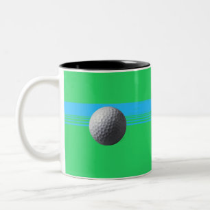 Café Em Dois Tons Caneca de bola de golfe preta de duas cores