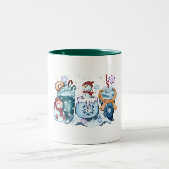 Café Em Dois Tons Caneca de Boneco de Neve (Centro)