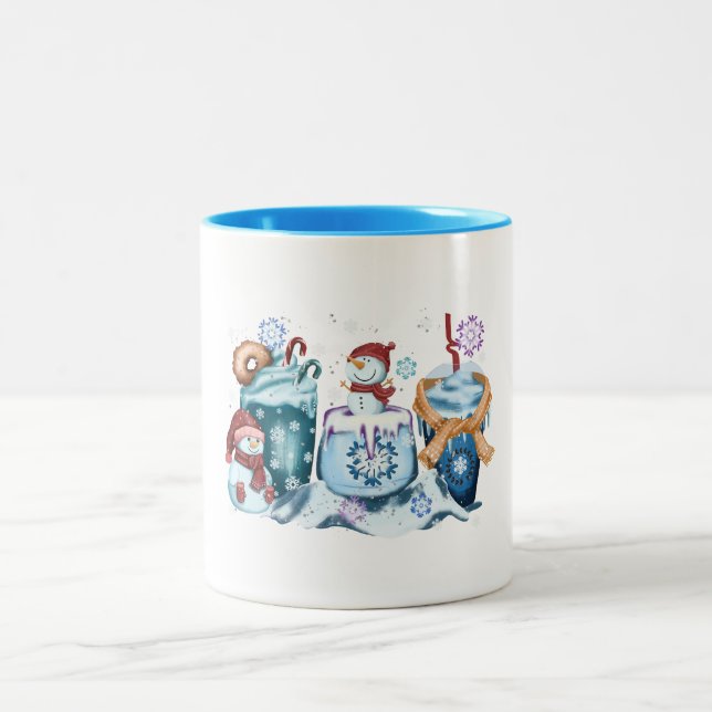 Café Em Dois Tons Caneca de Boneco de Neve (Centro)