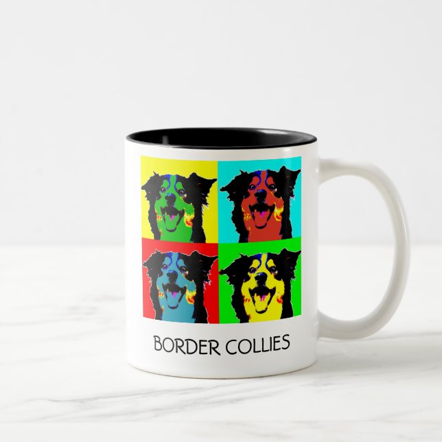 Café Em Dois Tons Caneca de border collie do pop (Direita)