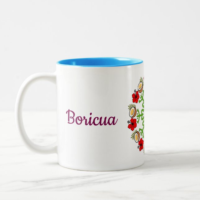 Café Em Dois Tons Caneca de Boricua flamboyan (Esquerda)