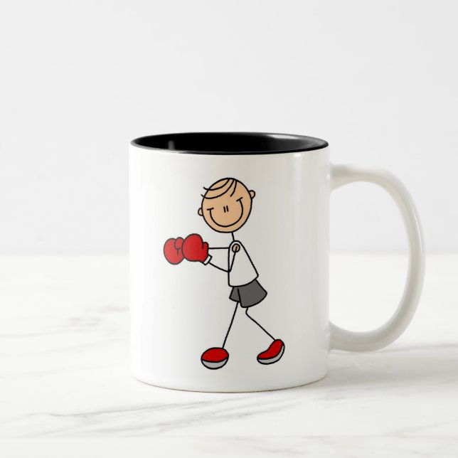 Café Em Dois Tons Caneca de Boxe de Boneco de Palito (Direita)