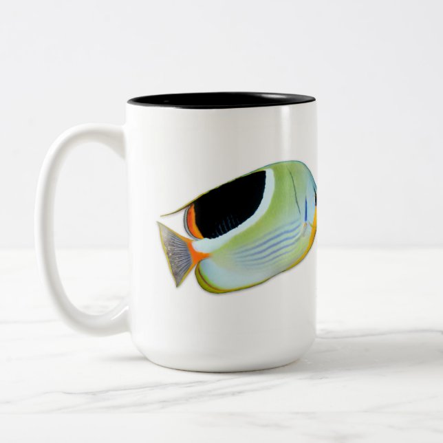 Café Em Dois Tons Caneca de Butterflyfish, Chaetodon ephippium (Esquerda)