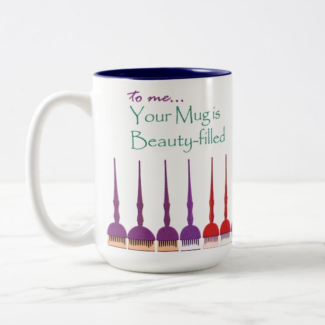Café Em Dois Tons Caneca de Cabeça cheia de Bela (Esquerda)