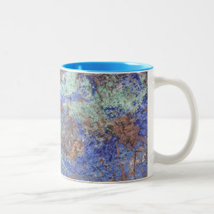 Café Em Dois Tons Caneca de café--Cobre azul