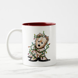 Café Em Dois Tons Caneca De Cão De Terrier Desiluminada
