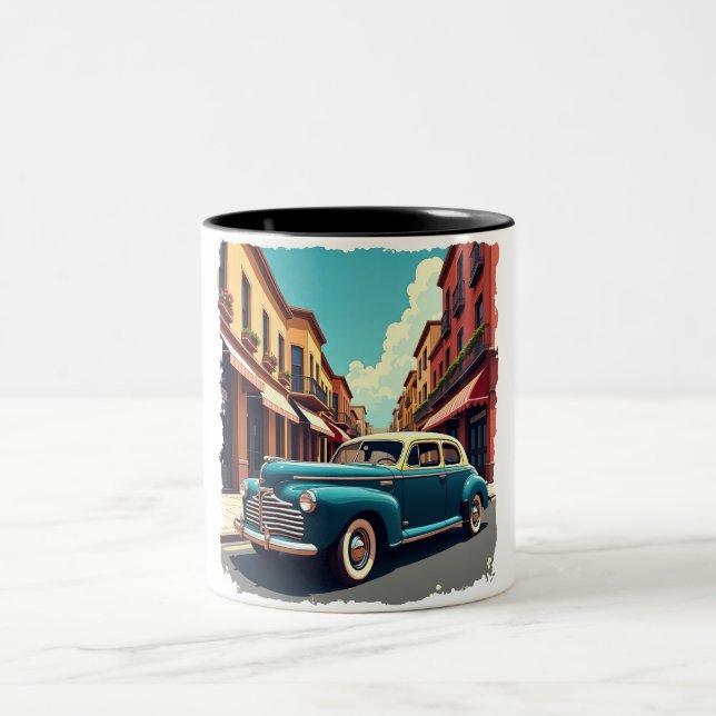 Café Em Dois Tons Caneca de Carro Antigo dos Anos 40 (Centro)