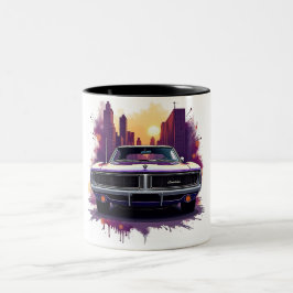 Café Em Dois Tons Caneca de Carro Clássico com Estilo de Grafite de