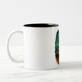 Café Em Dois Tons Caneca de Carro Clássico com Grafite
