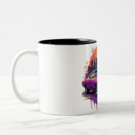 Café Em Dois Tons Caneca de Carro Musculoso Roxo