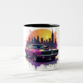Café Em Dois Tons Caneca de Carro Musculoso Roxo