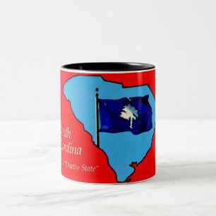 Café Em Dois Tons Caneca de cartão-postal da Carolina do Sul - Estad