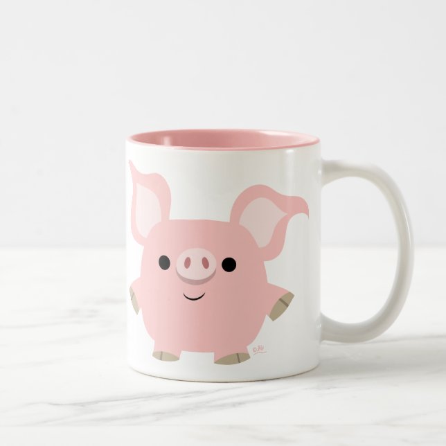 Café Em Dois Tons Caneca de Cartoon Bonita (Direita)