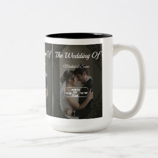 Café Em Dois Tons Caneca de Casamento para Noiva e Noivo | Casal Rom
